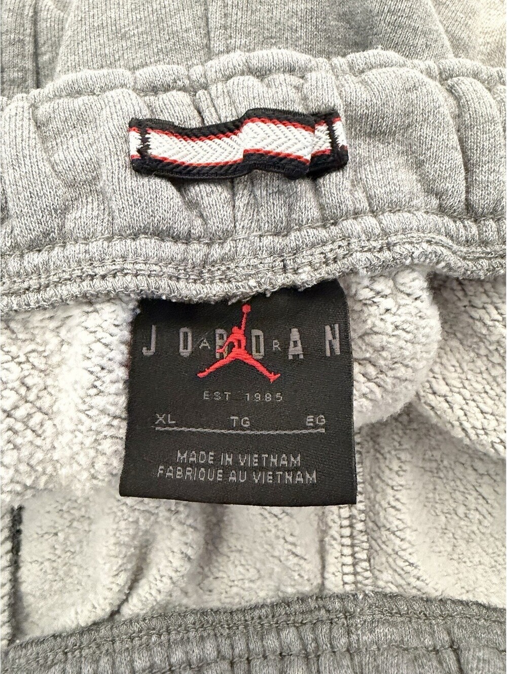 Mens Jordan Air Sweatpants Size XL Gray Cut Off - Picture 3 of 5